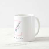 MUG ALPHABÈTES FLORAUX BLEUS DOUX NOM LETTRE Z (Devant droit)