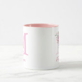 MUG ALPHABÈTES FLORAUX DOUX BLANCS NOM LETTRE M (Centre)