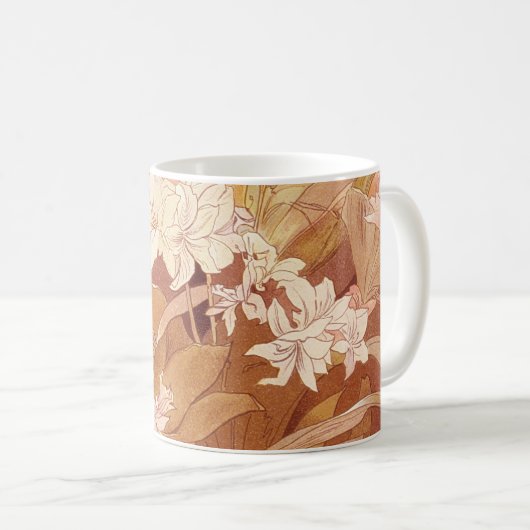 Mug Alphonse Mucha Art Nouveau Détail floral (Devant droit)