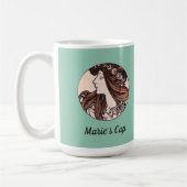 Mug Alphonse Mucha Art Nouveau Femme Avec Fleurs (Gauche)