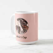 Mug Alphonse Mucha Art Nouveau Femme Avec Fleurs Rose (Devant gauche)