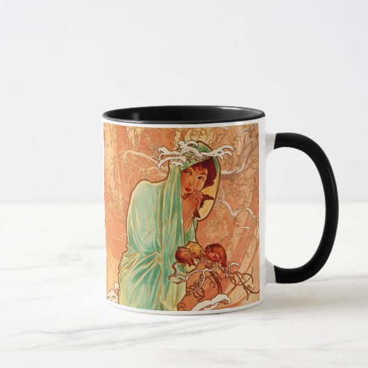 Mug Alphonse Mucha Art Nouveau Hiver (Droite)