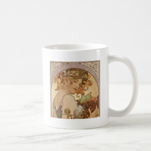 Mug Alphonse Mucha Fruit Art Nouveau Vintage Jeune Fil