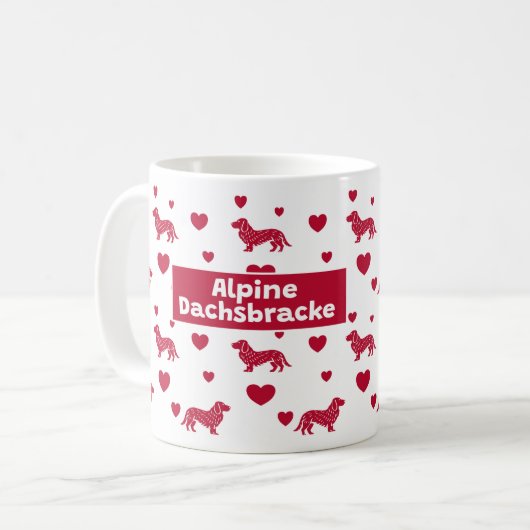 Mug Alpine Dachsbracke Au Coeur Rouge (Devant gauche)