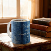 Mug Alte Bücher - goldene Ornamente - blau  | 