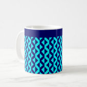 Mug Alternate ZigZags - Cyan et Deep Navy (Devant gauche)