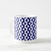 Mug Alternate ZigZags - Deep Navy bleu et blanc (Devant gauche)