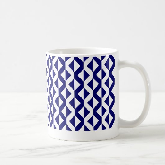 Mug Alternate ZigZags - Deep Navy bleu et blanc (Droite)