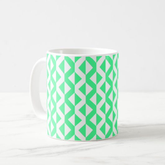 Mug Alternate ZigZags - Mint vert et blanc (Devant gauche)