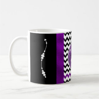 Mug Aluminium noir et pourpre de motif de Chevron de