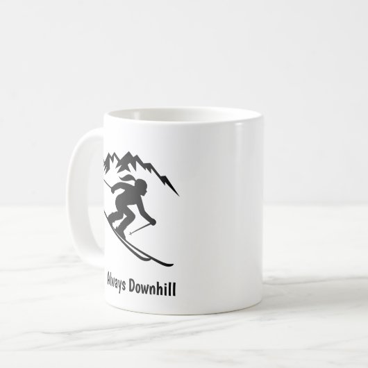 Mug "Always Downhill" (Devant gauche)