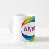 Mug Alyssa en arc-en-ciel (Devant gauche)