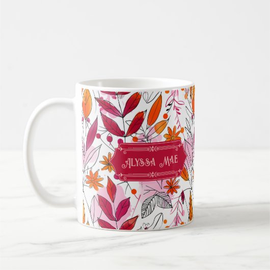 Mug Alyssa Mae Foliage rose et orange (Gauche)