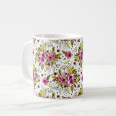 Mug Amanda Sketted rose et vert aquarelle Floral (Devant gauche)
