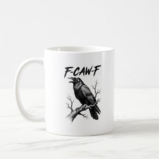 Mug Amant de corbeau F Caw F Mème Style Classique (Gauche)