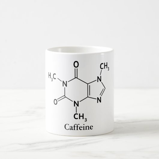 Mug Amants de café de chimie de molécule de caféine (Centre)