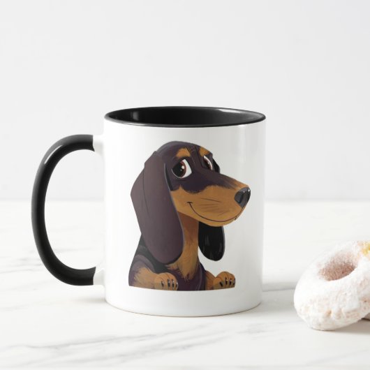 Mug Amants de teckel (Avec donut)
