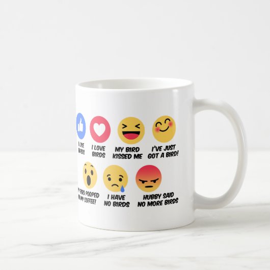 Mug Amants d'oiseau de réaction de Facebook (Droite)