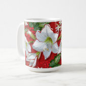 Mug Amaryllis & Holly Red Christmas (Devant gauche)