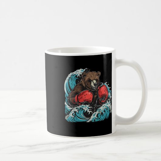 Mug Amateur de boxe ours gants de boxe kickboxing drôl (Droite)