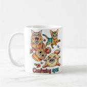 Mug Amateur de chat Fun Cat's Curious Quartet, Chat Mi (Gauche)
