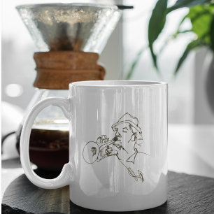 Mug amateur de musique jazz joueur de trompette