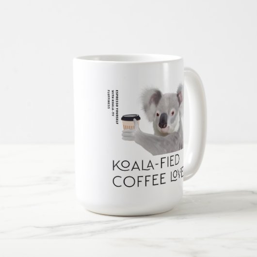 Mug Amateurs de café Fluffy Koala Pun (Devant droit)