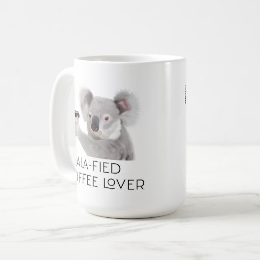 Mug Amateurs de café Fluffy Koala Pun (Devant gauche)