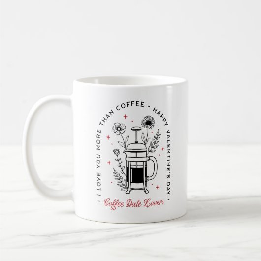 Mug Amateurs de café heureuse Sainte-Valentin drôle (Gauche)