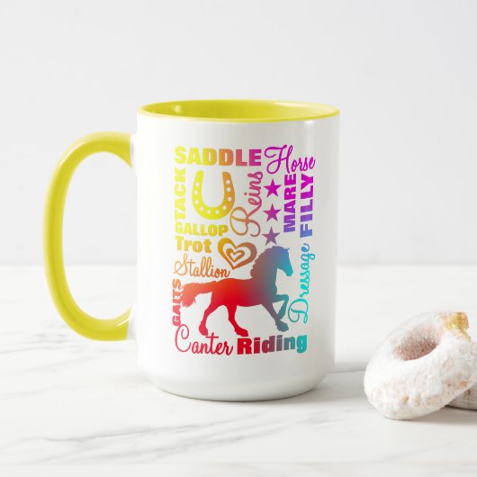 Mug Amateurs de chevaux Colorful mite (Avec donut)