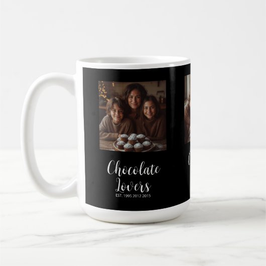 Mug Amateurs de Chocolat Noir Établis 3 Photo Script (Gauche)