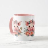 Mug Amateurs de cochons de la campagne mignonne (Devant gauche)