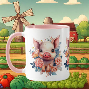 Mug Amateurs de cochons de la campagne mignonne