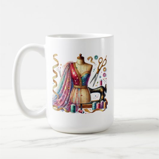 Mug Amateurs de couture mignonne ajouter monogramme (Gauche)