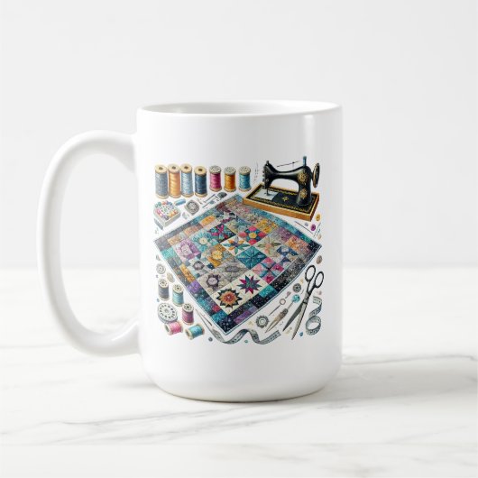 Mug Amateurs de couture mignonne ajouter monogramme (Gauche)