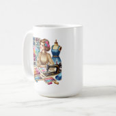 Mug Amateurs de couture mignonne ajouter monogramme (Devant gauche)