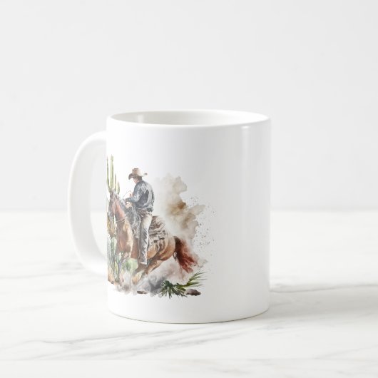 Mug Amateurs de cowboy cool ajouter monogramme (Devant gauche)