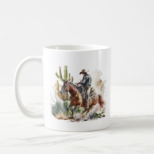 Mug Amateurs de cowboy cool ajouter monogramme (Gauche)