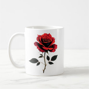 Mug Amateurs de fleurs de rose rouge simple Jardinage
