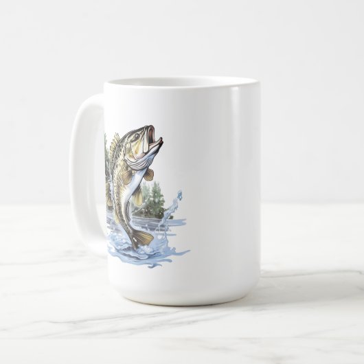 Mug Amateurs de pêche cool ajouter monogramme (Devant gauche)
