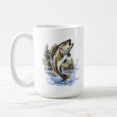 Mug Amateurs de pêche cool ajouter monogramme (Gauche)