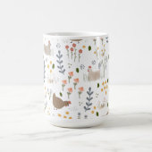 Mug Amateurs de poulet Ferme Animaux Plutôt Floral (Centre)