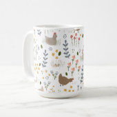 Mug Amateurs de poulet Ferme Animaux Plutôt Floral (Devant gauche)