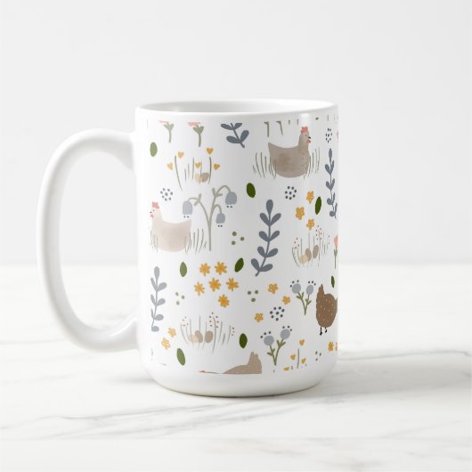 Mug Amateurs de poulet Ferme Animaux Plutôt Floral (Gauche)