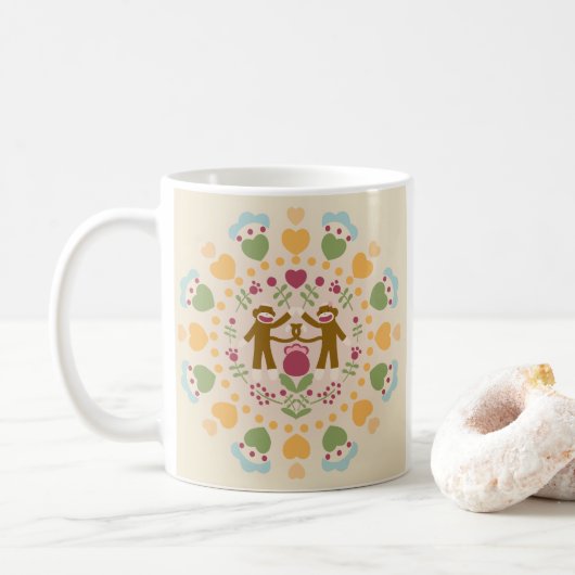 Mug Amateurs de singe de choq dans un Jardin folkloriq (Avec donut)