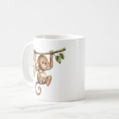 Mug Amateurs de singes mignons ajouter monogramme (Devant gauche)