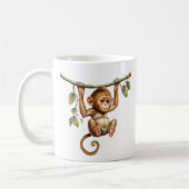 Mug Amateurs de singes mignons ajouter monogramme (Gauche)