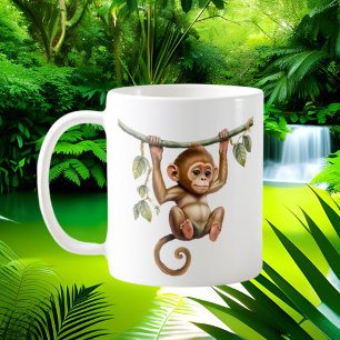 Mug Amateurs de singes mignons ajouter monogramme