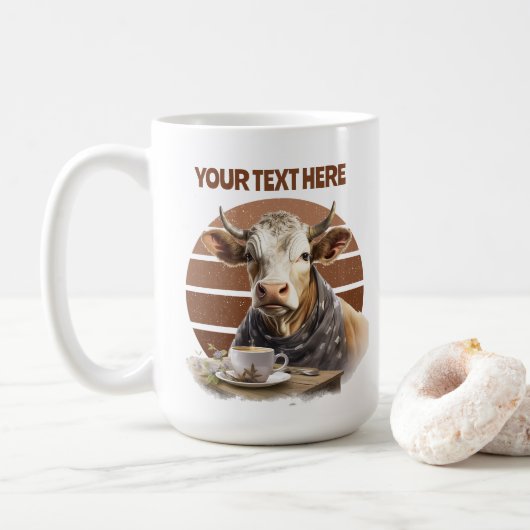 Mug Amateurs de vache mignonne ajouter du texte (Avec donut)
