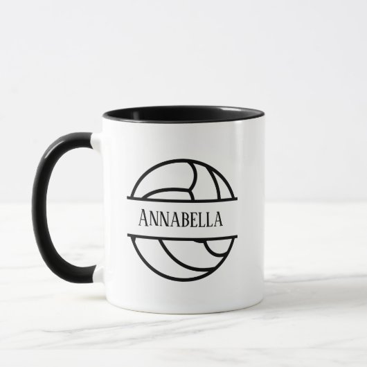 Mug Amateurs de volley-ball cool ajouter le nom (Gauche)